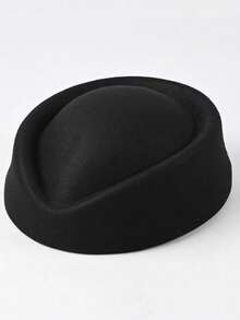Solid Color Wool French White Mini Hat, Exquisite High-End Beret Style, Premium Flight Attendant Crew Hat, New Women's Hat - Multicolor - View 8