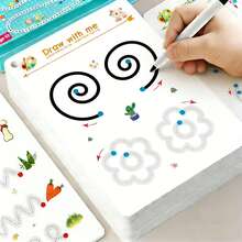 48 Themes Reusable Handwriting Practice Book, Includes Pen And Eraser, Preschool Handwriting Practice Book, Fine Motor Skills And Concentration Training Activity Book, Suitable As Holiday And Birthday Gift For Toddlers - Multicolor - View 2
