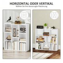 Bookshelf, 8-Tier Stand Shelf, Storage Rack, Kitchen Shelf For Living Room, Bedroom, Office, White - 白色 - 查看 5