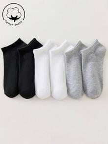 30/20/15/10/5/3/1 Pasang Kaos Kaki Katun Wanita Tanpa Jahitan, Putih/Abu-abu/Hitam, Musim Semi, Musim Panas, Jaring Bernapas, Cocok untuk Pemakaian Sehari-hari, Warna Acak - MultiWarna - View 7