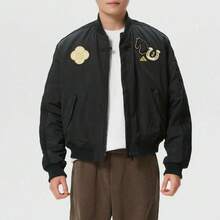 adidas MODERN PADDED BOMBER CNY 飛行員運動休閒百搭龐克寬鬆立領長袖夾克 男款 - 黑色 - 查看 3