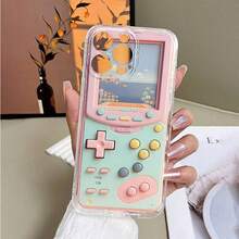 1pc Green & Pink Game Console Pattern Full Coverage TPU Shockproof Phone Case Compatible With Apple 17 16 15 14 13 12 11 Pro Max - Multicolor - View 4