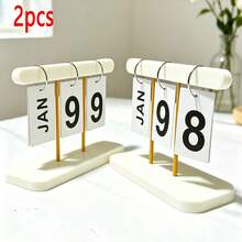 Nordic Minimalist Creative Flip Calendar, Desktop Decor Calendar, Suitable For Home Living Room, Dining Table, Coffee Table, Office Desk Decoration, Housewarming Gift - B - View 11