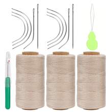 Lusecarl Hair Extension Sewing Kit, 3 Rolls Hair Extension Thread With 10 C/J/I Shaped Curved Hand Sewing Needles, Suitable For Hair Extensions, Hair Piece Sewing, Wig DIY (10+3, 3 Colors), Halloween - View 12
