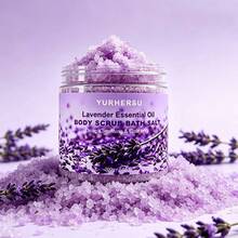 Lavender Essential Oil Exfoliating Bath Salts, Gentle Exfoliation, Lavender Scent Soothing, Soft And Fragrant Skin After Bath, 200g - Lavender Bath Salts - View 3