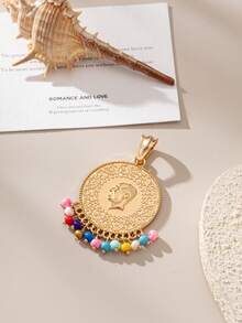 Herseygold 1 pieza colgante de moneda otomana para bufanda, hebilla de bufanda para mujer con moneda árabe chapada en oro, accesorio de moda para mujer para boda y festival de Oriente Medio - Dorado - Ver 3