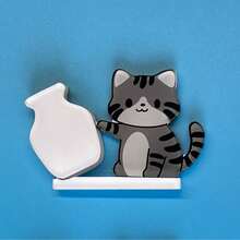 1/2/4个可爱猫咪推瓶子冰箱贴，卡通动物磁性贴纸，猫须收集瓶，猫须冰箱贴，磁性猫须装饰，可插花 - 貓咪推瓶子 - 查看 11