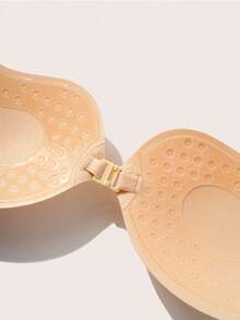 SHEIN Reusable Seamless Sticky Bra Invisible Push Up Bra Strapless Backless Self-Adhesive Breast Lift Pasties Front Closure Gathering Women Intimates - Apricot - View 2