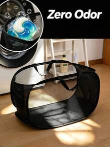 1pc Foldable Laundry Basket, Large Capacity Collapsible Waterproof Dust-Proof Storage Bag, Breathable Mesh Design, Multi-Functional Storage Basket, Pop-Up Mesh Laundry Basket With Side Pockets, Large Capacity Household Miscellaneous Storage Basket - Multicolor - View 4