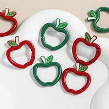 3/5/7/9/11/13/15Pcs Apple Shaped Carabiner Durable Metal Alloy Keychain Ring Quick Release Spring Hook Suitable For Backpack Pendant Wallet Strap DIY Handmade Random Color - Multicolor - View 9