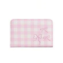 Plaid Bow Coin Purse Multi-Layer Card Holder - Multicolor - View 13