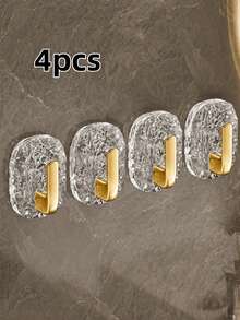 Drill-Free Self-Adhesive Bathroom Wall Hooks Modern Wall-Mounted Storage Rack, Glacier Texture, No Drilling Required, Suitable For Kitchen And Bathroom, Bathroom Hooks, Kitchen Storage, Easy To Install, Can Be Used For Halloween Decoration - Multicolor - View 12