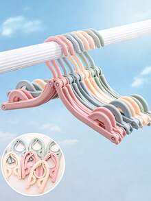 10/8/6/5/3/1pc Portable Foldable Clothes Hanger Without Clips, Folding Drying Rack, Anti-Slip Design, Suitable For Retail Stores And Cruise Ships, Random Color - View 4