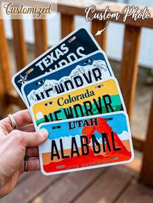 Mini License Plate Custom All 50 States 4 X 2 Motorcycle, Golf Cart, Personalized Gift - Name Tag - Multicolor - View 3