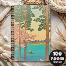 Japanese Rural Shop A5 Notebook With Horizontal Ruled Pages - Pastoral Diary & Planner Suitable For, Office, Journaling, Kawaii Stationery Gift, Compact Notepad For Students And - One Book (50 Pages, 100 Pages) - View 3