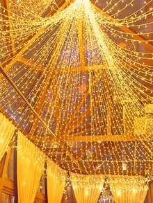 2件組 20M-140LED 仙女串燈，室內外閃爍燈飾，適用於臥室、庭院、婚禮、生日、教室、宿舍、露營，聖誕禮物 - 黃色 - 查看 2