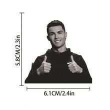 FIFA 50張 C羅 Cristiano Ronaldo 足球貼紙，黑白照片，7號球衣，賽場動作與肖像圖案，適合球迷 - 彩色 - 查看 5