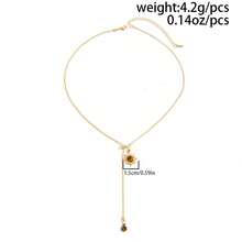 3pcs Luxury Fashion Maillard Color Geometric Round Sun Tiger Eye Stone Multi-Layer Women's Necklace Set, Autumn/Winter Best Accessory Necklace, Perfect Gift - Gold - View 6