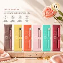 MODESS Women's 6x35ml Travel Perfume Set – 6 Scents: Vanilla Amber / Pistachio Pear / Litchi Raspberry / Freesia Coconut – Sweet Gourmand Floral – Long Lasting Party Daily – Gift For GF/BFF/Mom – Valentine's Birthday Mother's Day - 6件套裝 - 查看 5