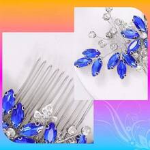 1pc Elegant Iron Hair Comb Bridal Wedding Hair Accessory All Seasons - Blue - View 5