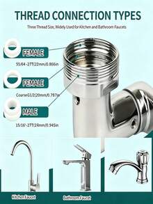 1440° Universal Swivel Faucet, Heavy-Duty ABS With Metallic Surface, 2-In-1 Dual-Mode Extendable Retractable Faucet Nozzle With Anti-Splash Connector, Mechanical Arm Design, Easy Installation Compatible With Extender, Booster, Expander, Filter, Rotatable Manual Faucet, Modern Durable Faucet For Bathroom, Commercial Or Gift, Kitchen Sink Extender, Balcony Faucet, No Drilling Required - Multicolor - View 9