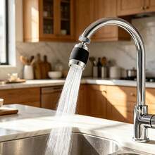 Universal Swivel Faucet Spout For Vegetable Sink, Filter, Extendable Aerator, Swing Arm Adapter, Splash-Proof Head - Two-speed Frother - View 6