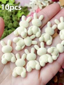 10pcs Resin Cartoon Rabbit Accessories, Suitable For Christmas Decoration, Phone Case Accessories And Hair Clips, Multi-Color Cute Rabbit Shape DIY Handmade Materials, Perfect As Christmas Theme Party Decoration Accessories And Christmas Ornaments - Multi-color - View 16
