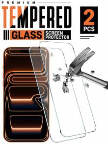 MIGAE 2pcs 9H Tempered Glass Full Screen Coverage Phone Screen Protector, Daily Phone Protection Accessory, Compatible With IPhone 18 Pro/18 Pro Max/17E/17Air/17/17Pro/17ProMax/16/15/14/13/12 Mini Plus Pro Max, Back To School Birthday Daily Home Hot-Selling Gift - Clear - View 41