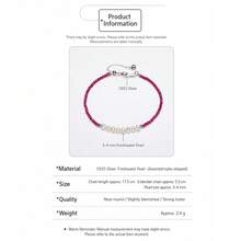 DARA Freshwater Pearl Silver Bracelet S925 Silver Zirconia Beaded Romantic Women's Gift - Multicolor - View 5