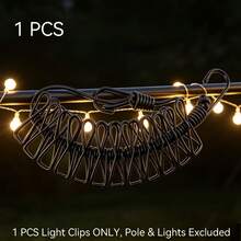 Outdoor String Light Clips, 1/10/20pcs Heavy Duty Windproof LED Fairy Light Clips, Reusable Garden Light Hooks, Suitable For Camping, Patio, Deck, Porch, Backyard Wedding Party Decoration - Multicolor - View 5