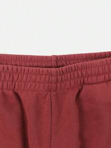 Adidas Originals Women's Casual Striped Colorblock Distressed Sports Capris - Burgundy - View 5