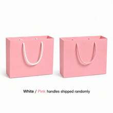 1/2/3pcs Reusable Paper Gift Bags With Handles, Suitable For Weddings, Holidays, Business, Crafts, Retail, Wedding Tote Bags, Small Gift Delivery Birthday Party Paper Packaging Bags, Fashionable And Practical, Suitable For Weddings - Pink - View 8