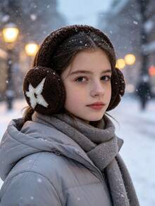 1pc Winter Plush Earmuffs, Warm And Cute, Five-Pointed Star Foldable Windproof Earmuffs - Multicolor - View 3