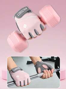 1 par de guantes de fitness antideslizantes de media dedo, guantes deportivos transpirables, guantes de entrenamiento de gimnasio unisex para ciclismo, levantamiento de pesas, yoga y entrenamiento de fitness - A - Ver 6