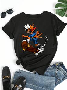 Women T-Shirts - 黑色 - 查看 5