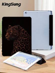 Kingsung 豹紋平板保護殼，相容 iPad 9.7/10.2/10.5/10.9/12.9/Pro 11、第 10 代、Air 8 (M4) 2026 (11 吋)、Air 6 (M4) 2036 (13 吋)，相容 Galaxy Tab S6 Lite 10.4 吋，相容 Kindle Paperwhite 第 12 代 2024、Kindle 第 11 代 2022，柔軟防震，智慧支架/自動喚醒/睡眠 - 彩色 - 查看 4