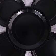100/50/25/10/1pc Black Paper Plates, Luxury Party Plates, Suitable For Wedding, Birthday, Banquet, Picnic, Gathering, Dessert And Food Display, Disposable For Quick Table Cleanup, Holiday Party Table Decor Paper Plates - Black - View 3