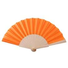 2pcs Halloween Orange Spider Web Spider Print Wooden Folding Fan, Holiday Party Costume Handheld Cooling Decorative Folding Fan - Multicolor - View 2