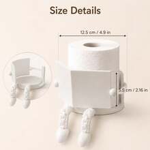 1pc 3D Printed Creative Reading Figure Toilet Paper Holder, Movable Sitting Pose Legs, Freestanding Tissue Box Holder, Desktop Ornament, Bathroom Storage Rack, Modern Vanity Organizer Decor, Unique Home Decor, Fun Gift For Men And Women - Multicolor - View 4