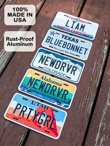 Mini License Plate Custom All 50 States 4 X 2 Motorcycle, Golf Cart, Personalized Gift - Name Tag - Multicolor - View 6