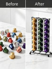 Metal Coffee Capsule Holder Stand, Vertical Coffee Pod Storage Rack, Countertop Organiser For Capsules, Kitchen Desk Storage Display,Space‑Saving Countertop Organiser,Perfect For Kitchen Counter,Coffee Bar - View 8