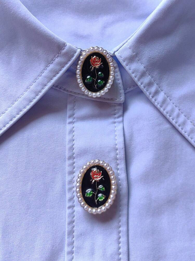1PC/2PCS Elegant Geometry Button Covers, Shirts Button Cover Clip On Button Covers Fashion Crystal Cufflinks Cover - Black - View 6
