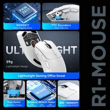 ATTACK SHARK Mouse Gaming PAW3311 Ringan, Mouse Nirkabel Bluetooth 3 Mode untuk Laptop dan PC, Mouse Gaming Kompetitif - View 4