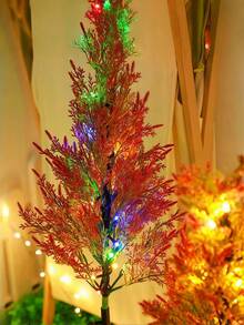 Solar Powered Pine Tree LED Light, Realistic Garden Decoration, Semi-Buried Lawn Light With Switch Control, Perfect For Decorating Garden, Pathway, Patio, Porch And Lawn, Also Great For Halloween And Christmas Holiday Decoration - Pine Tree Ground Stake Light - View 3