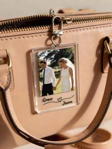 Custom Photo Acrylic Keychain, Personalized Couple Name Bag Charm, DIY Photo Key Chain, Cute Bag Pendant Accessory, Valentine's Day Gift - Multicolor - View 8
