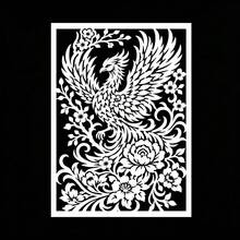 Phoenix Template, A4 Size Reusable Plastic Painting Stencil For Fabric, Farmhouse Art Projects And DIY Crafts. Suitable For Wall Murals, T-Shirts, Home Decor, Easy To Use, 11.7 X 8.3 Inch Template - A - View 8