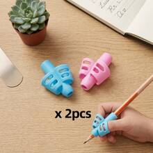 2pcs/4pcs Random Color Pencil Grips, Silicone Pen Sleeves For Learning And Practice, Corrective Grip Aid - Multi-color - View 8