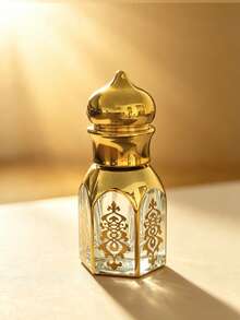 1 buah Botol Roll On Kaca Emas Motif Arab Vintage, Botol Roll On Parfum Attar Minyak Esensial Kosong yang Dapat Diisi Ulang, Botol Penyimpanan Sampel Kosmetik Portabel untuk Perjalanan dengan Tutup Emas - MultiWarna - View 5