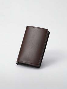 6/1pc Men's Slim RFID Wallet, Auto-Eject Card Holder, Black Aluminum Alloy, Solid Plain, Lightweight, All-Season Casual, For Daily Commute. - Multicolor - View 13