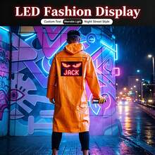 Nueva pantalla LED flexible de Halloween, pegatina de coche con ojo de demonio dinámico, compatible con control remoto y control por aplicación, texto, imágenes y animaciones personalizables, pantalla LED portátil y suave, adecuada para parabrisas de coche, decoración de carrocería de coche, etiquetas de ropa, letreros de tienda y anuncios, IPX5 - Multicolor - Ver 5
